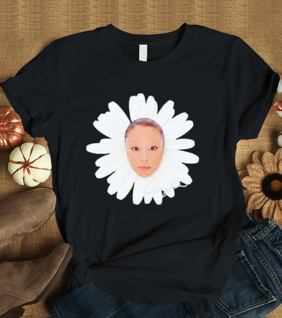 Ariana Grande Daisy Flower Face With Signature T-Shirt