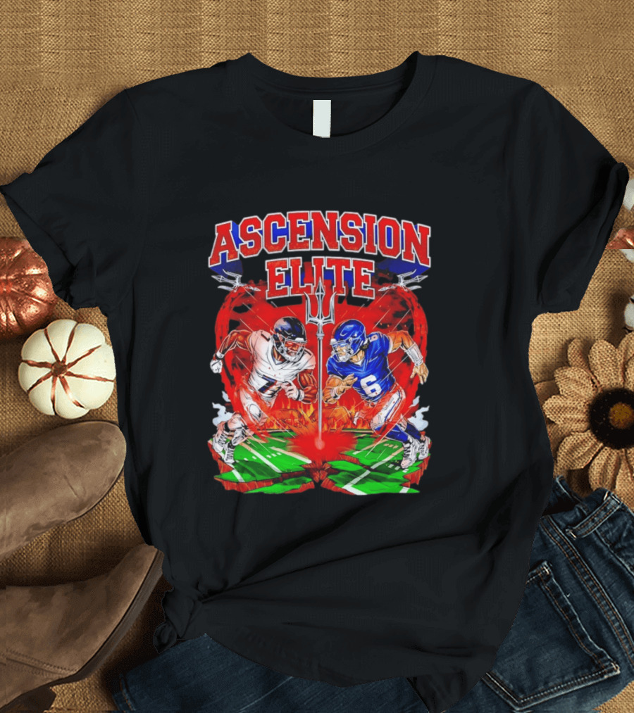 Ascension Elite Football Players Trident Fire Field Face Off T-Shirt