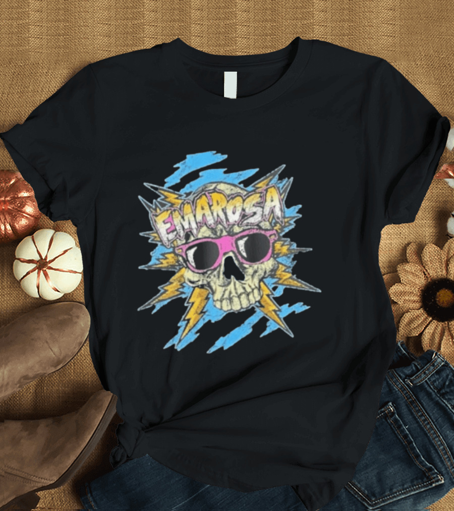 Emarosa Skull With Sunglasses And Lightning Burst T-Shirt