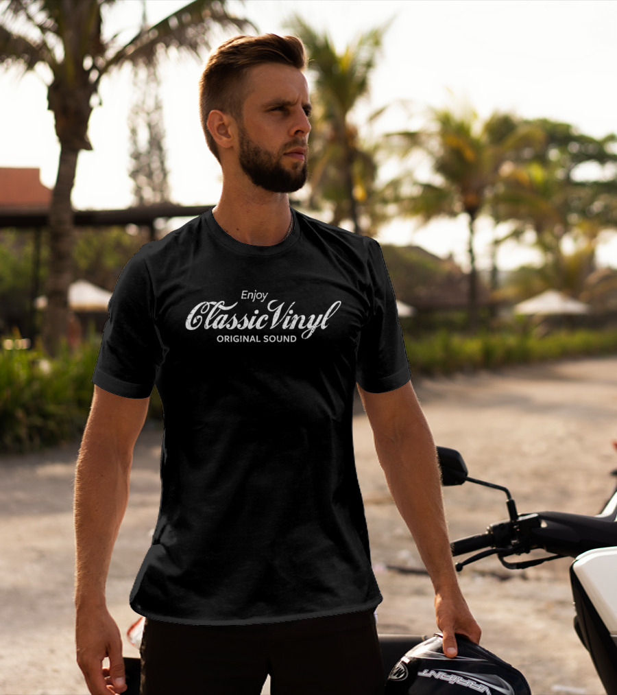 Enjoy Classic Vinyl Original Sound Distressed T-Shirt
