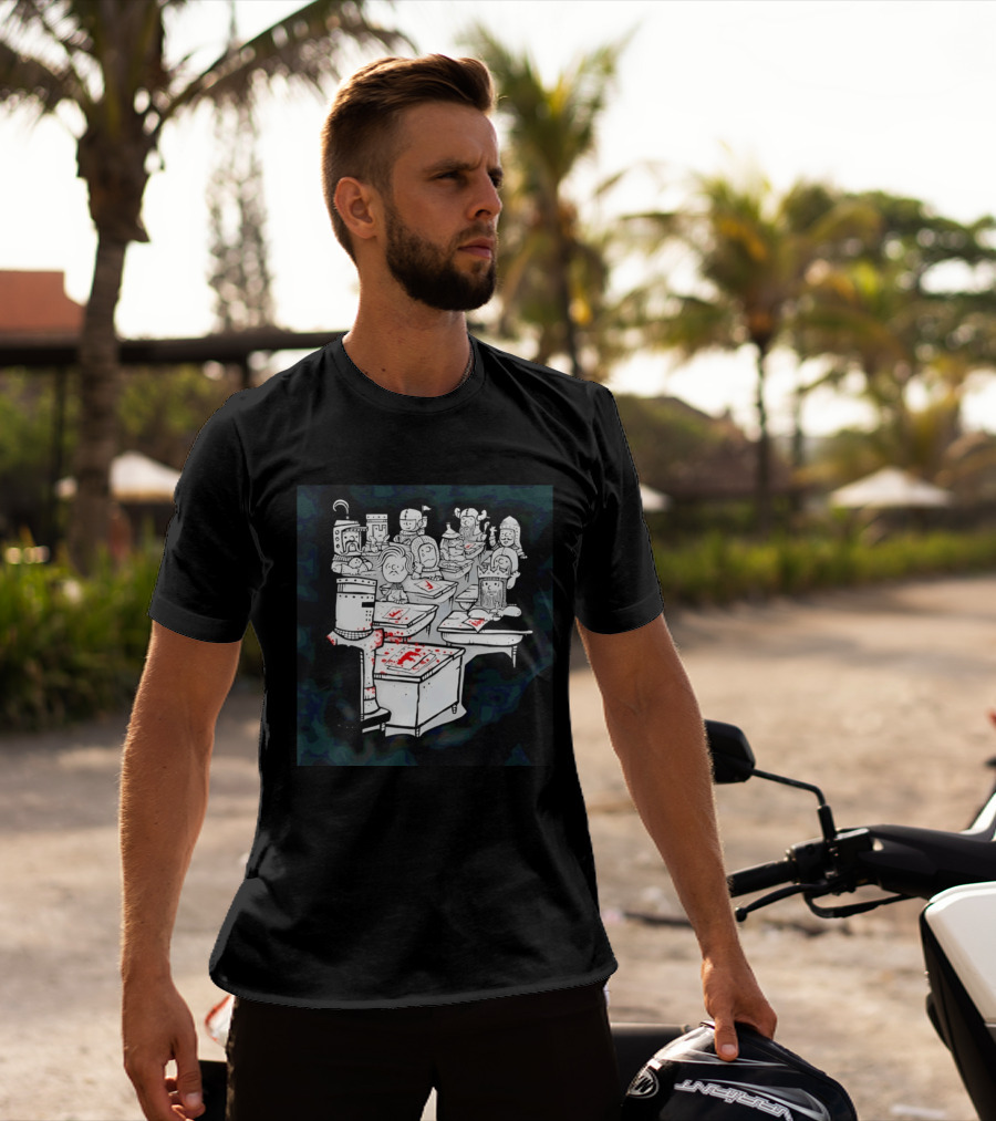 Bloody Knight Classroom Cartoon Failing Grade F T-Shirt