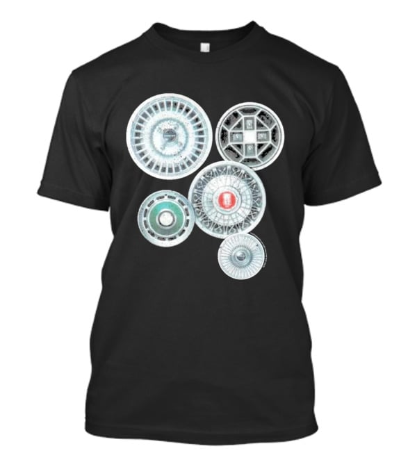 Vintage Ford Hubcaps Collection Classic Car Enthusiast Retro Wheels T-Shirt