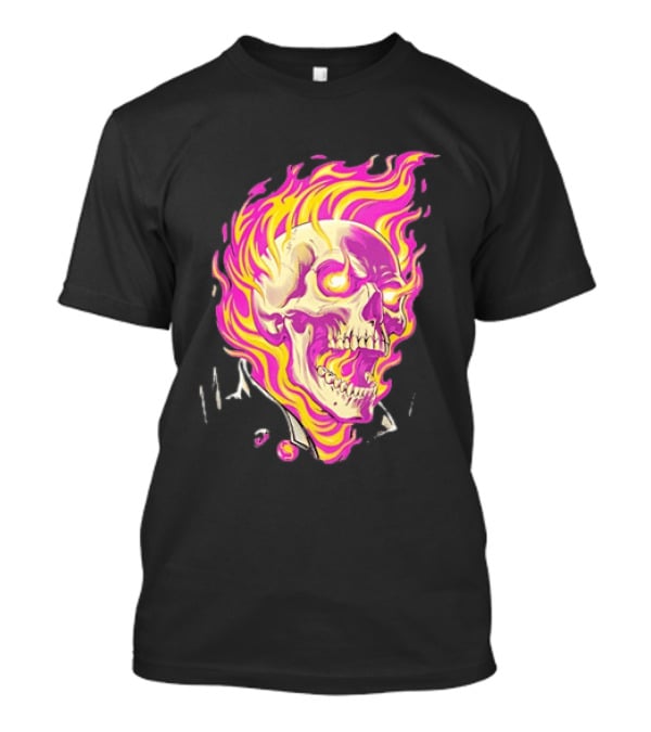 Ghost Rider Flaming Skull Marvel Fire Blaze T-Shirt