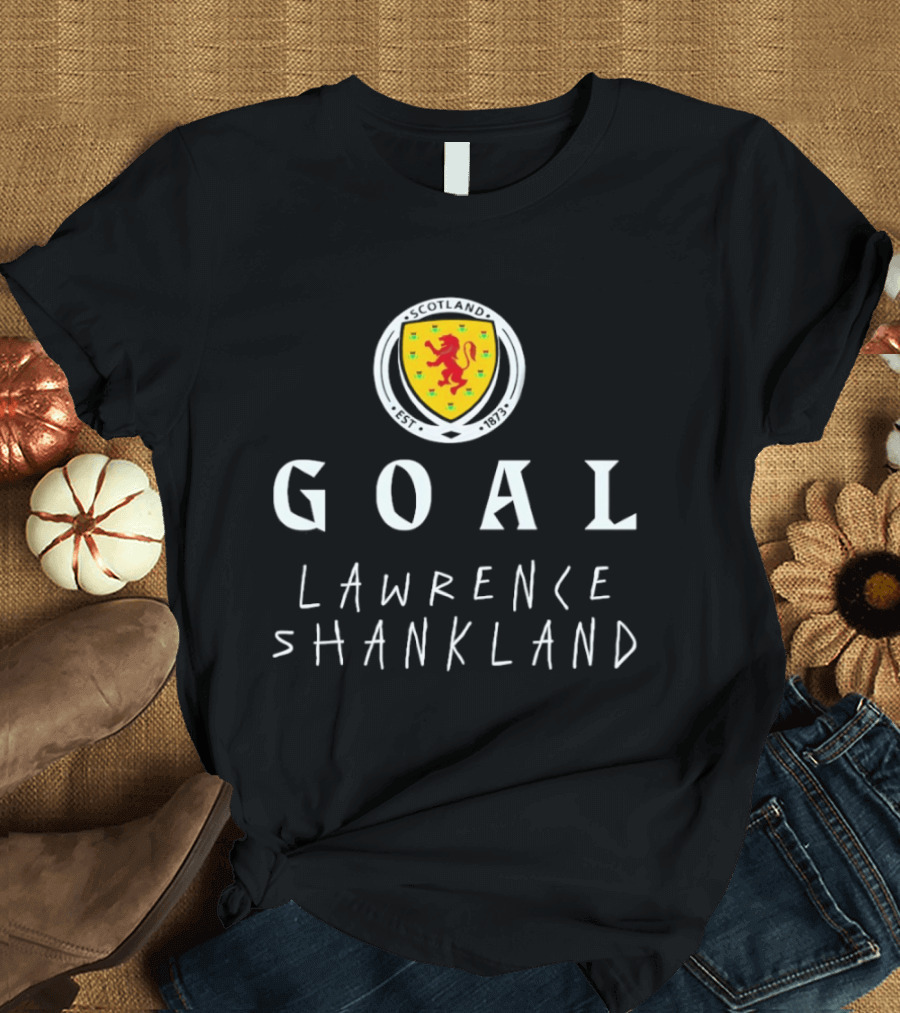 Goal Lawrence Shankland Scotland National Football Team Est 1873 Lion Crest T-Shirt