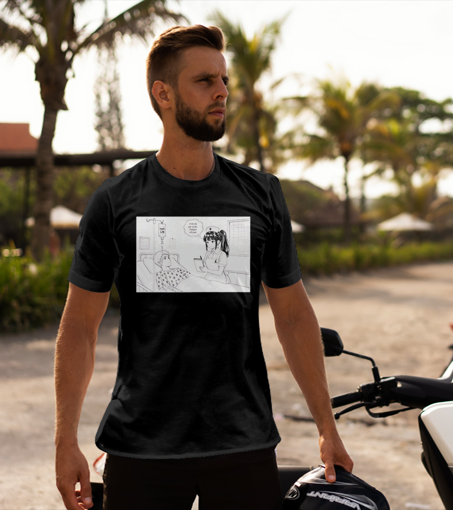 Nurse Manga Style Hospital Scene With Patient And IV Drip T-Shirt