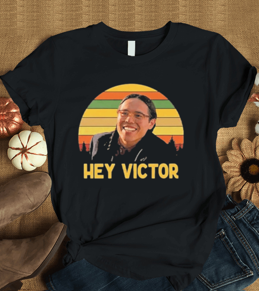 Hey Victor Thomas Builds The Fire Smoke Signals Retro Rainbow T-Shirt