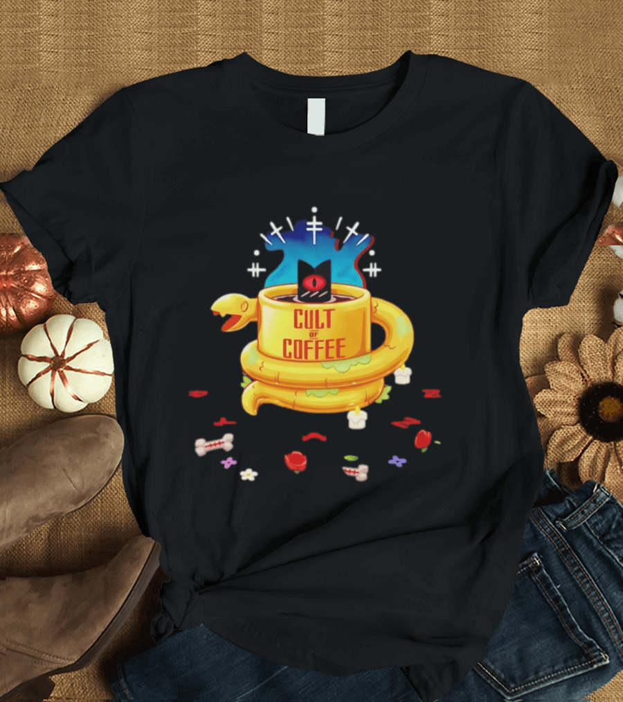 Cult Of Coffee Occult Snake Candle Witchcraft Cup T-Shirt