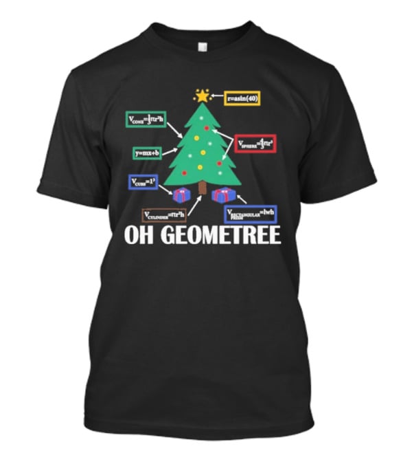 Oh Geometree Christmas Math Teacher Holiday Humor Educational T-Shirt