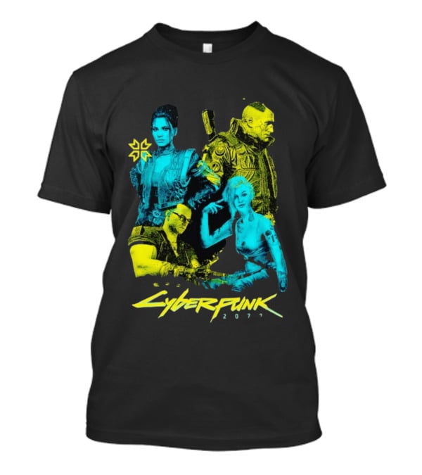 Cyberpunk 2077 Characters And Logo Video Game Merchandise T-Shirt