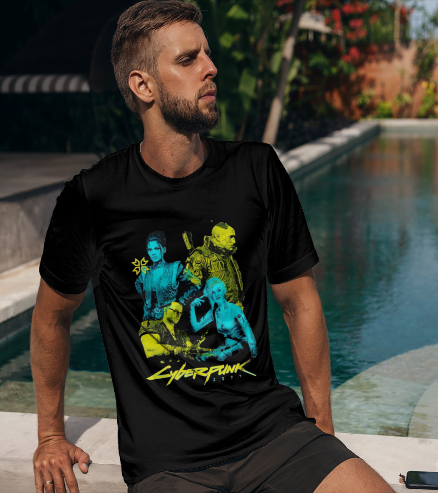 Cyberpunk 2077 Characters And Logo Video Game Merchandise T-Shirt
