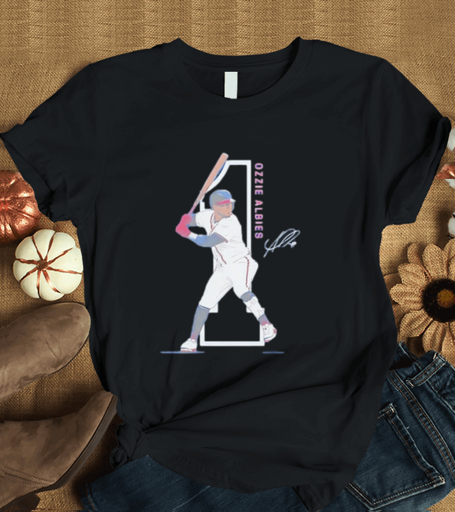 Ozzie Albies Atlanta Braves MLB Baseball Player Signature Edition T-Shirt