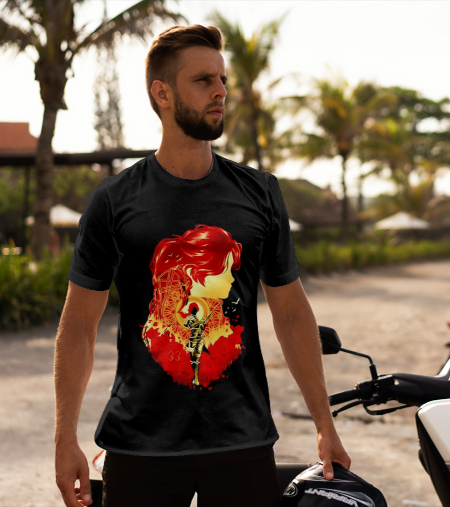 Paintress Expeditioner Red Haired Warrior Emblem 33 Discovery T-Shirt
