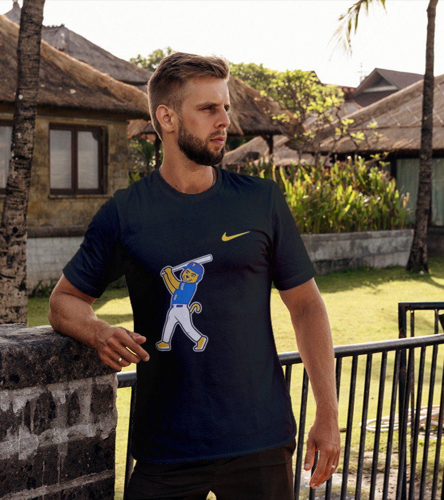 Pittsburgh Panthers Baseball Cartoon Mascot Batter Nike Sportswear T-Shirt