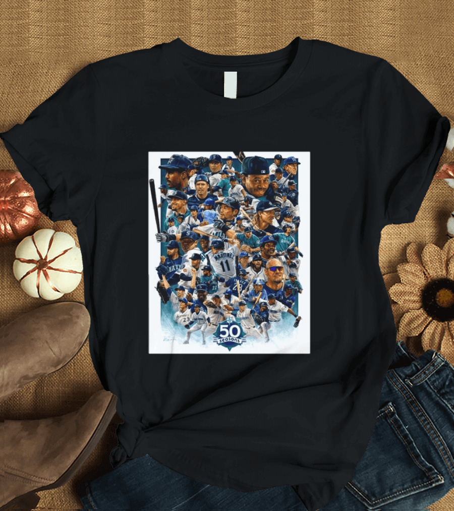 50 Seasons Presenting The Greatest Mariners Players Of All Time T-Shirt