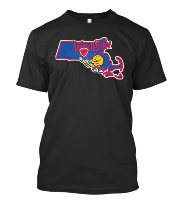 WooSox Massachusetts Heart Baseball Distressed T-Shirt