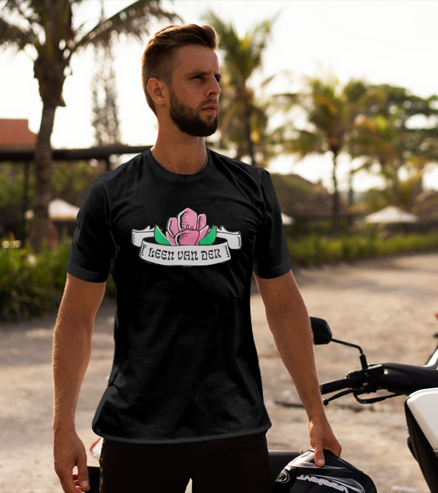 Leen Van Der Pink Flower Banner T-Shirt