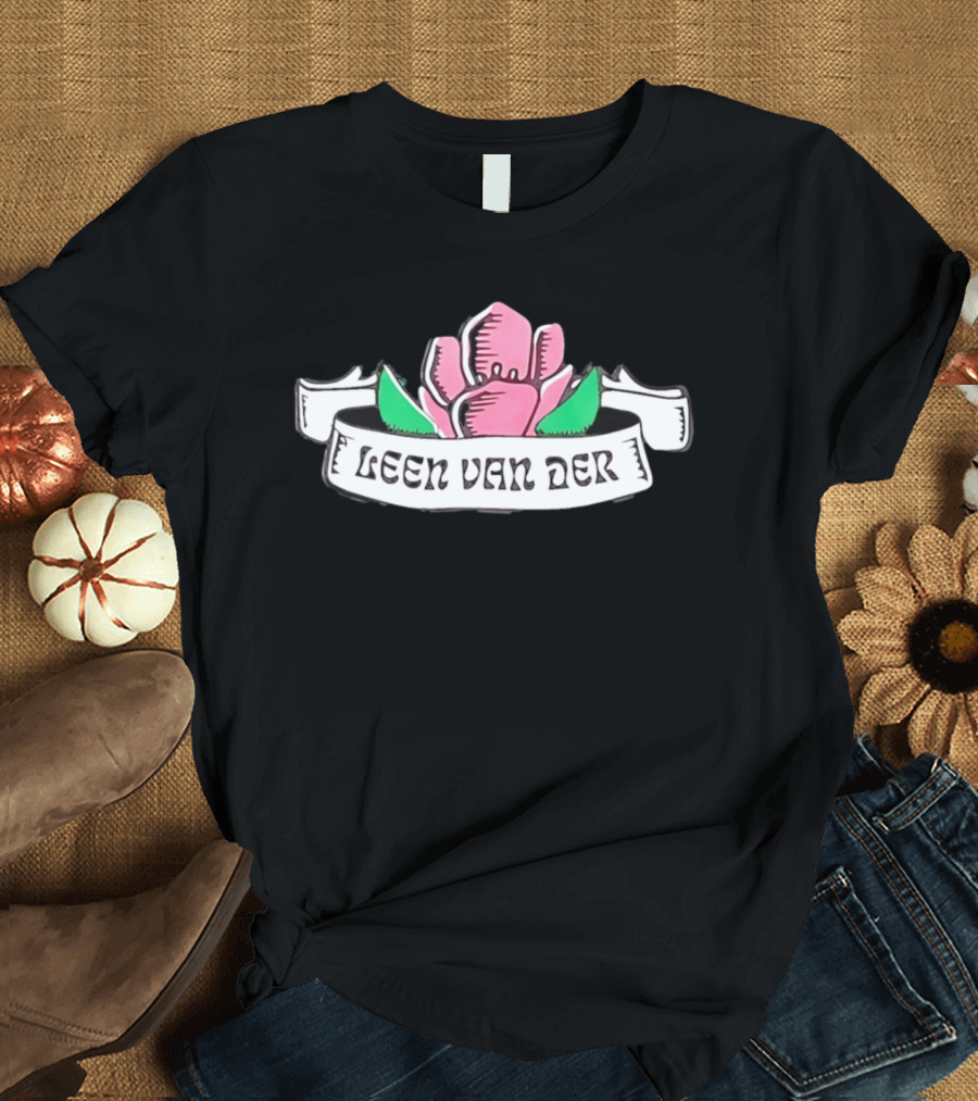 Leen Van Der Pink Flower Banner T-Shirt