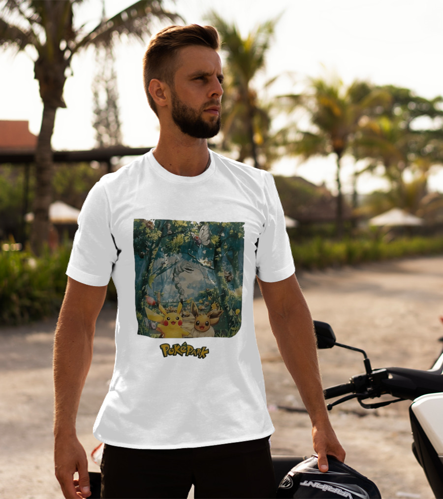 Pikachu Eevee PokéPark Kanto Forest Onix Butterfree Scene T-Shirt