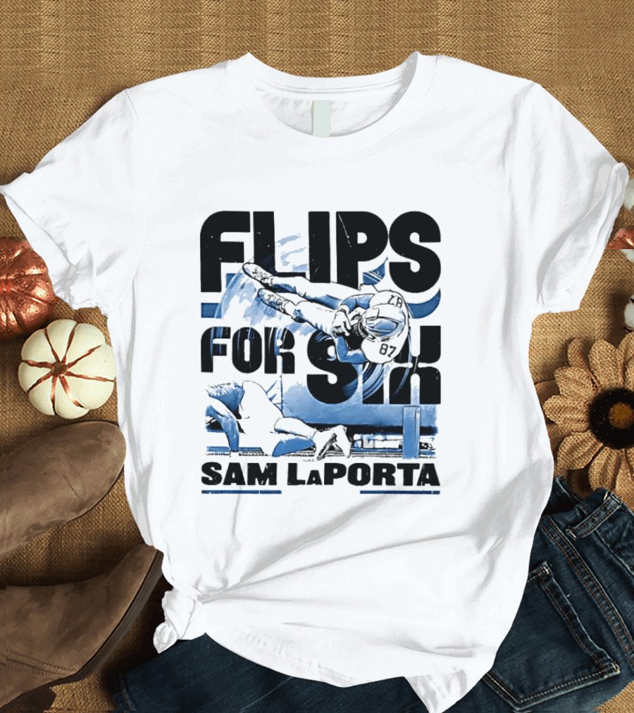 Sam Laporta Flips For Six Detroit Football T-Shirt