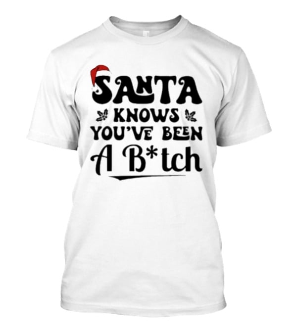 Santa Knows You've Been A B*tch Red Hat Holiday Humor T-Shirt