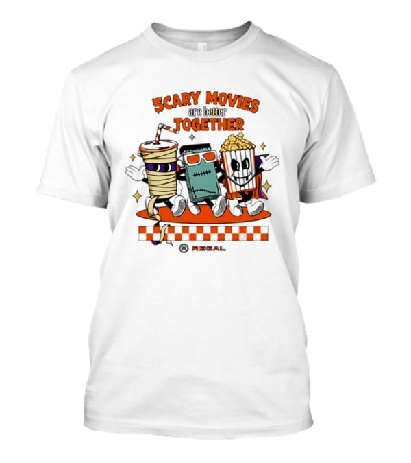 Scary Movies Are Better Together Halloween Snack Monsters Regal T-Shirt
