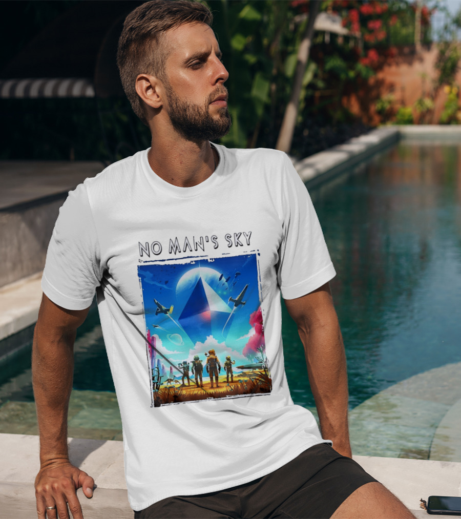 No Man's Sky Adventure With Spacecrafts And Explorers T-Shirt