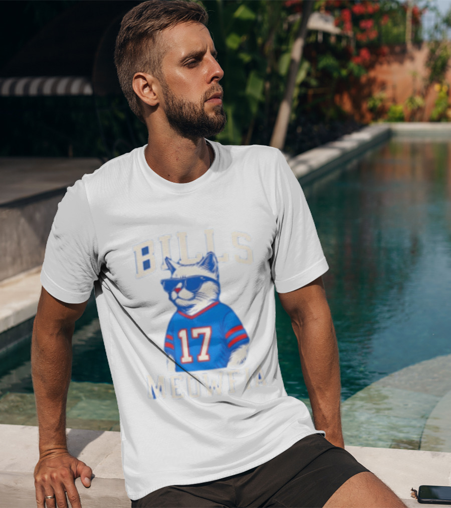 Bills Meowfia Cat 17 Jersey Buffalo Fan Football Sports T-Shirt