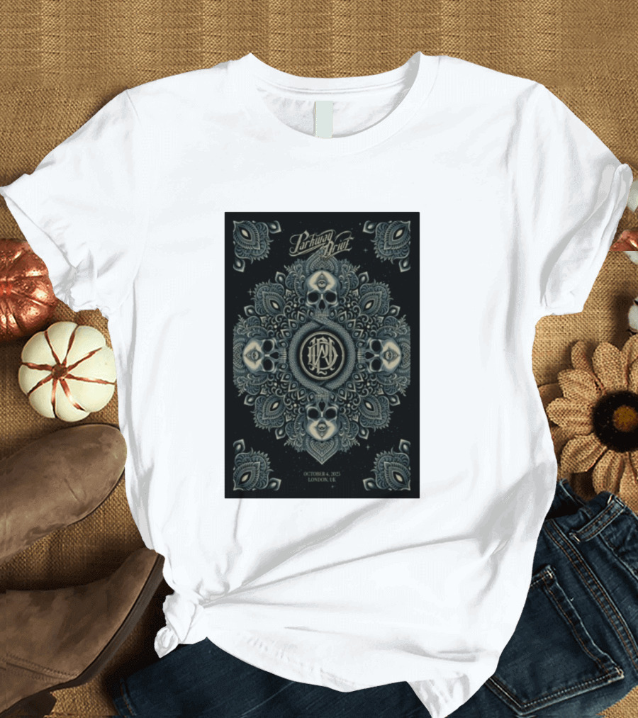 Parkway Drive Tour London UK October 4 2025 Mandala And Skull T-Shirt