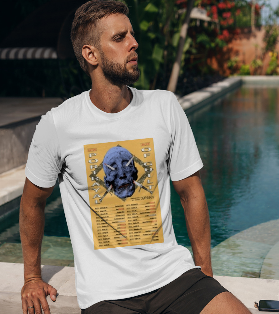 Portrayal Of Guilt Europe Tour 2025 Featuring Deafheaven Dates And Locations T-Shirt