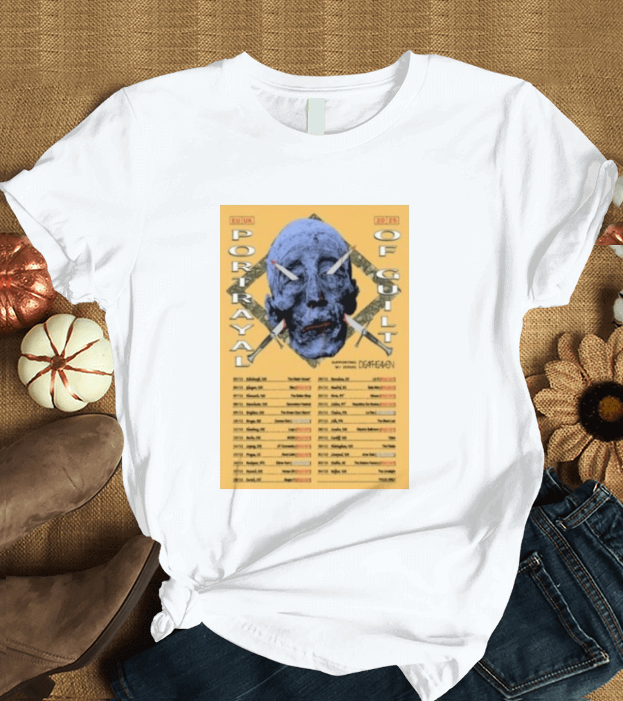 Portrayal Of Guilt Europe Tour 2025 Featuring Deafheaven Dates And Locations T-Shirt