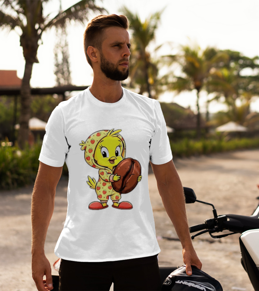 Tweety Coffee I Haven't Lost My Mind Half Of It Just Wandered Off Pajamas With Strawberry Onesie And Coffee Bean T-Shirt