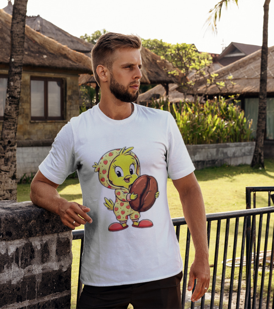 Tweety Coffee I Haven't Lost My Mind Half Of It Just Wandered Off Pajamas With Strawberry Onesie And Coffee Bean T-Shirt