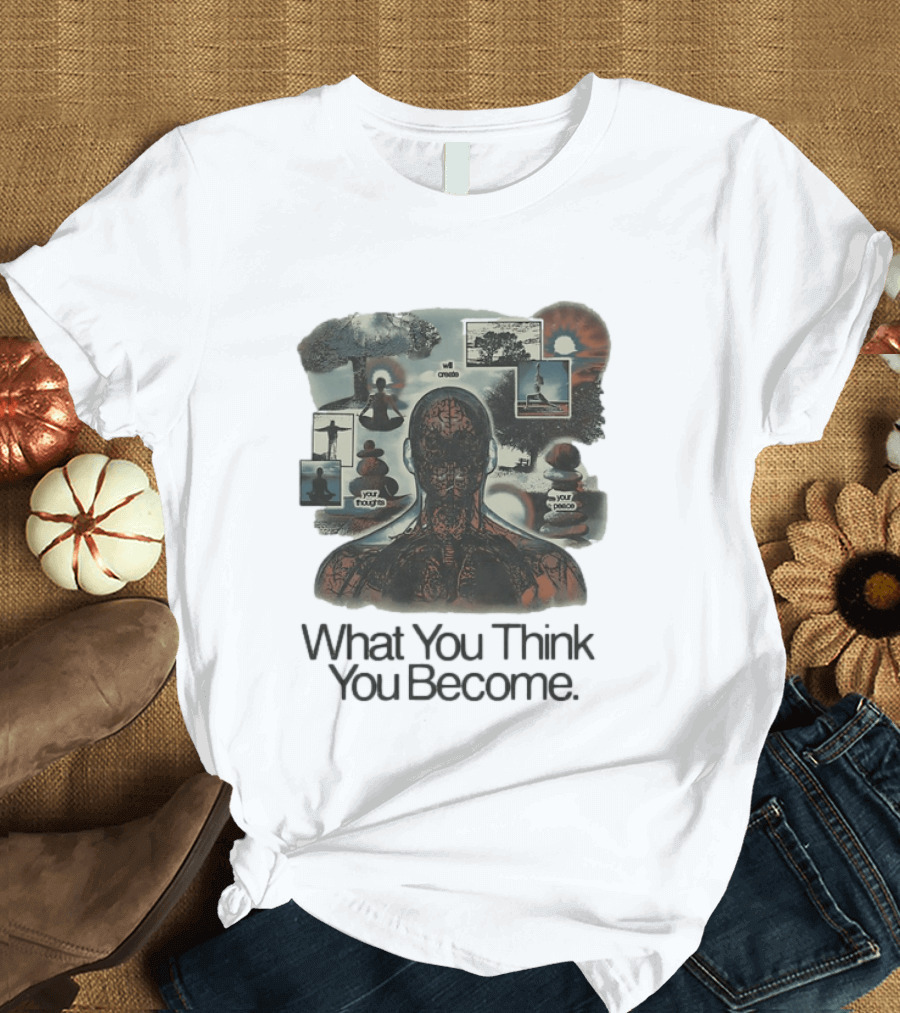 What You Think You Become Meditation Mindset Your Thoughts Shape Your Peace T-Shirt
