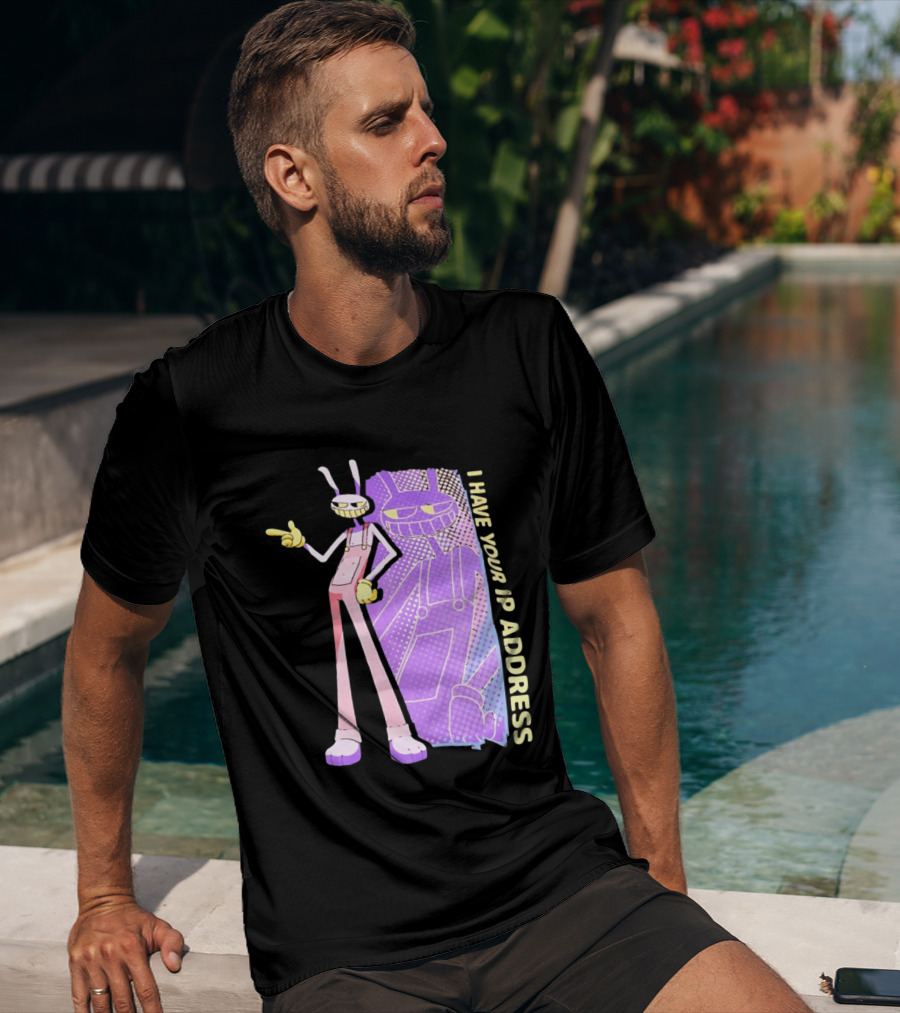 Jax I Have Your IP Address Meme Character In Overalls T-Shirt