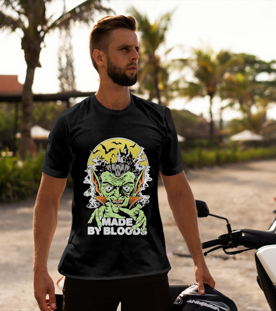 Vampire Halloween Made By Bloods Horror Bats And Haunted Castle T-Shirt