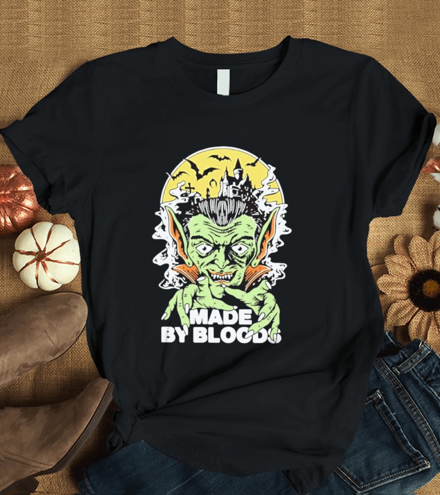Vampire Halloween Made By Bloods Horror Bats And Haunted Castle T-Shirt