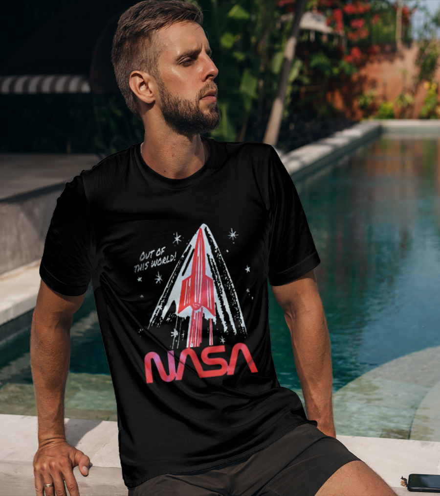 NASA Out Of This World Distressed Rocket Vintage Space Travel T-Shirt