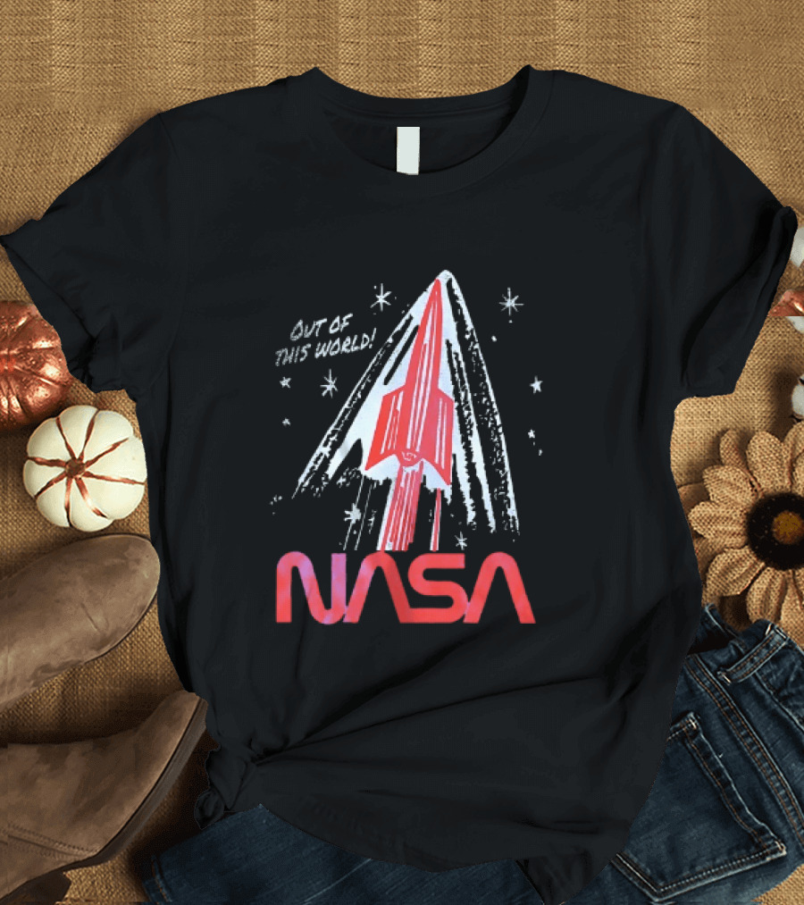 NASA Out Of This World Distressed Rocket Vintage Space Travel T-Shirt