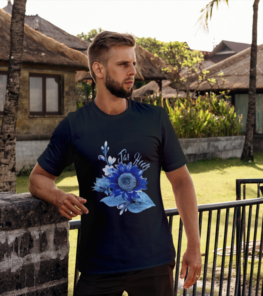 North Carolina Tar Heels Sunflower Floral Football T-Shirt