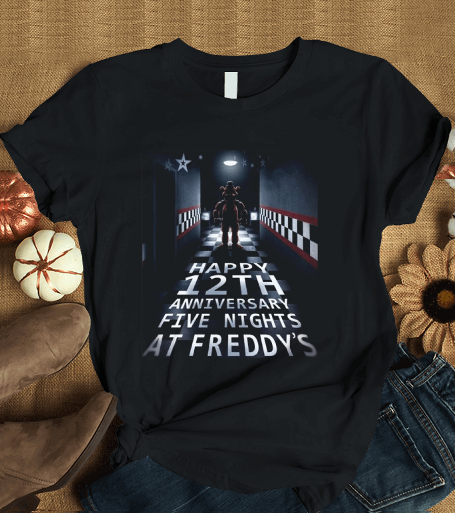 Five Nights At Freddy's Freddy Fazbear Happy 12th Anniversary Celebration T-Shirt