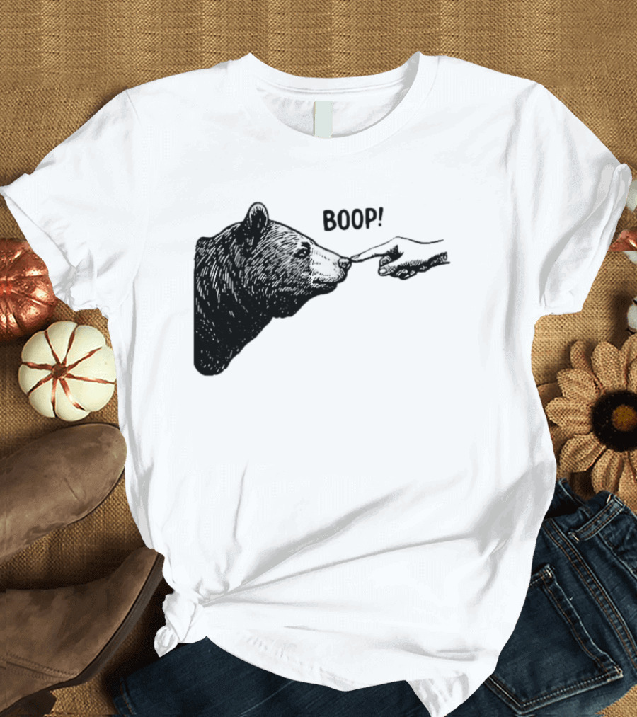 Bear Boop Finger Touching Nose T-Shirt
