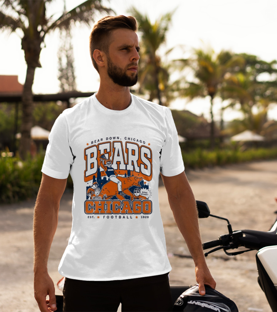 Bear Down Chicago Bears Football Est 1920 Skyline T-Shirt