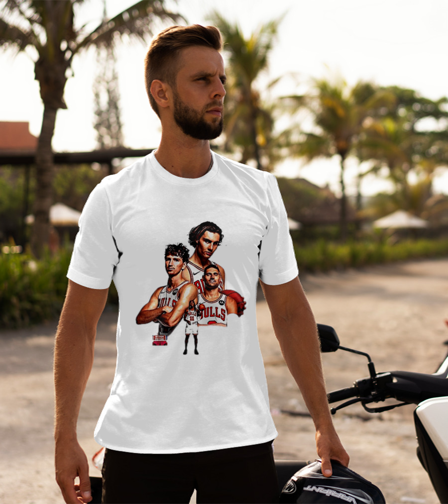 Classic Chicago Bulls NBA 2025 Season Opener Players Montage T-Shirt