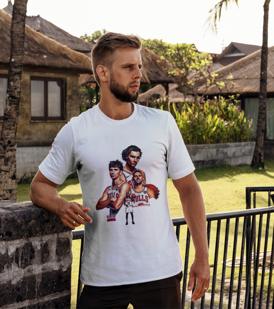 Classic Chicago Bulls NBA 2025 Season Opener Players Montage T-Shirt