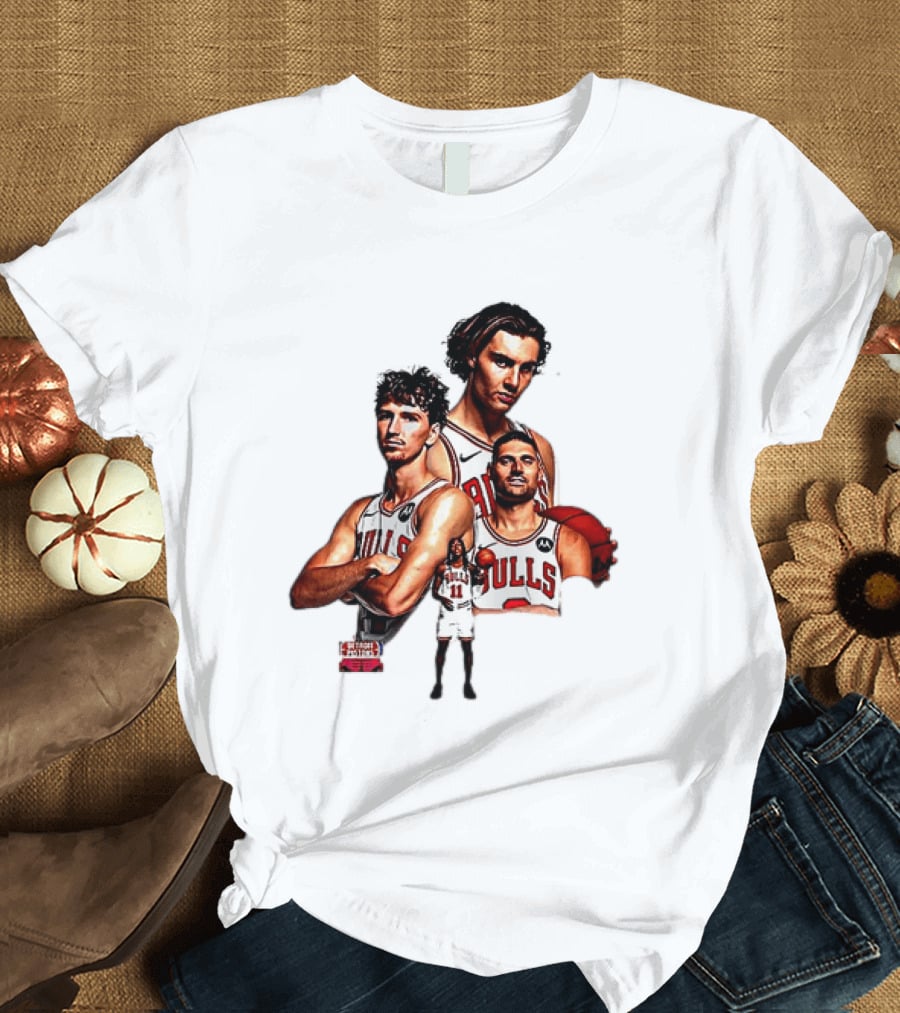 Classic Chicago Bulls NBA 2025 Season Opener Players Montage T-Shirt