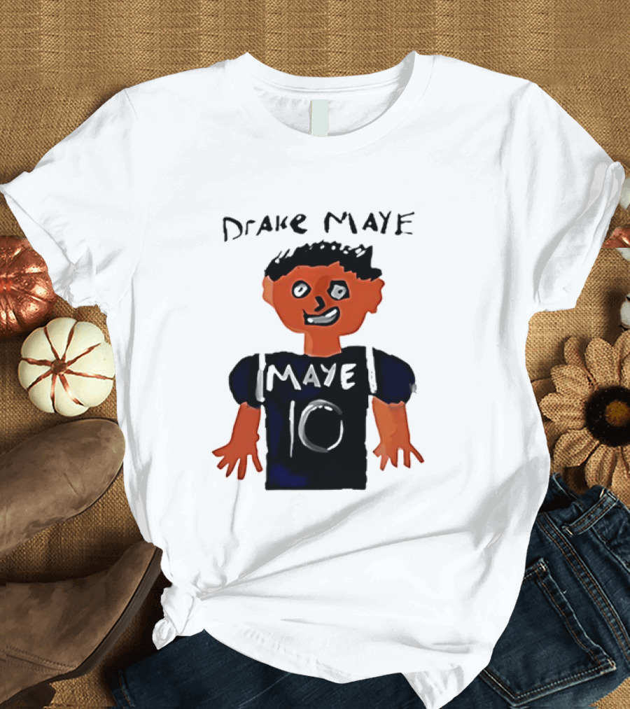 Drake Maye 10 Caricature Drawing New England Patriots T-Shirt