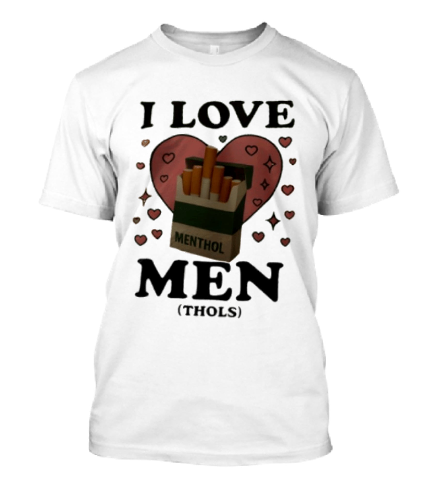 I Love Menthol Cigarettes Heart Cartoon Pack T-Shirt