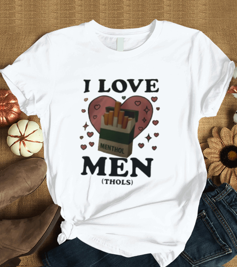 I Love Menthol Cigarettes Heart Cartoon Pack T-Shirt