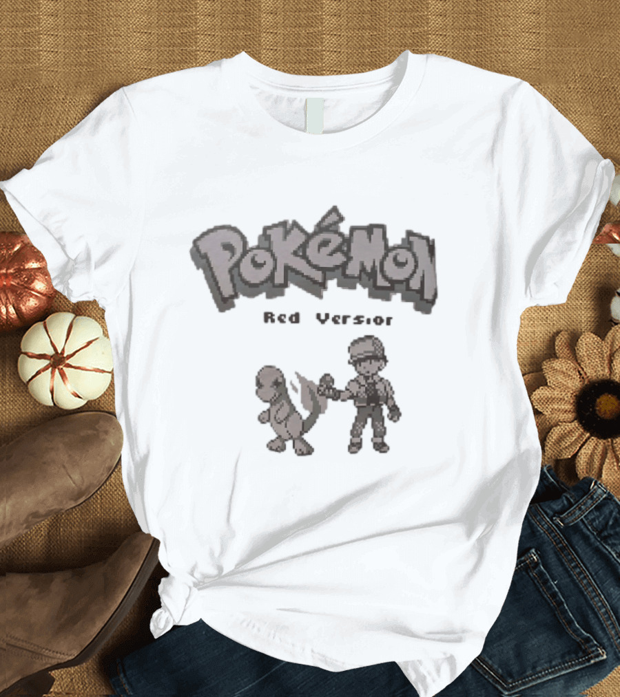 Pokémon Red Version Charmander And Red Trainer Classic Game T-Shirt