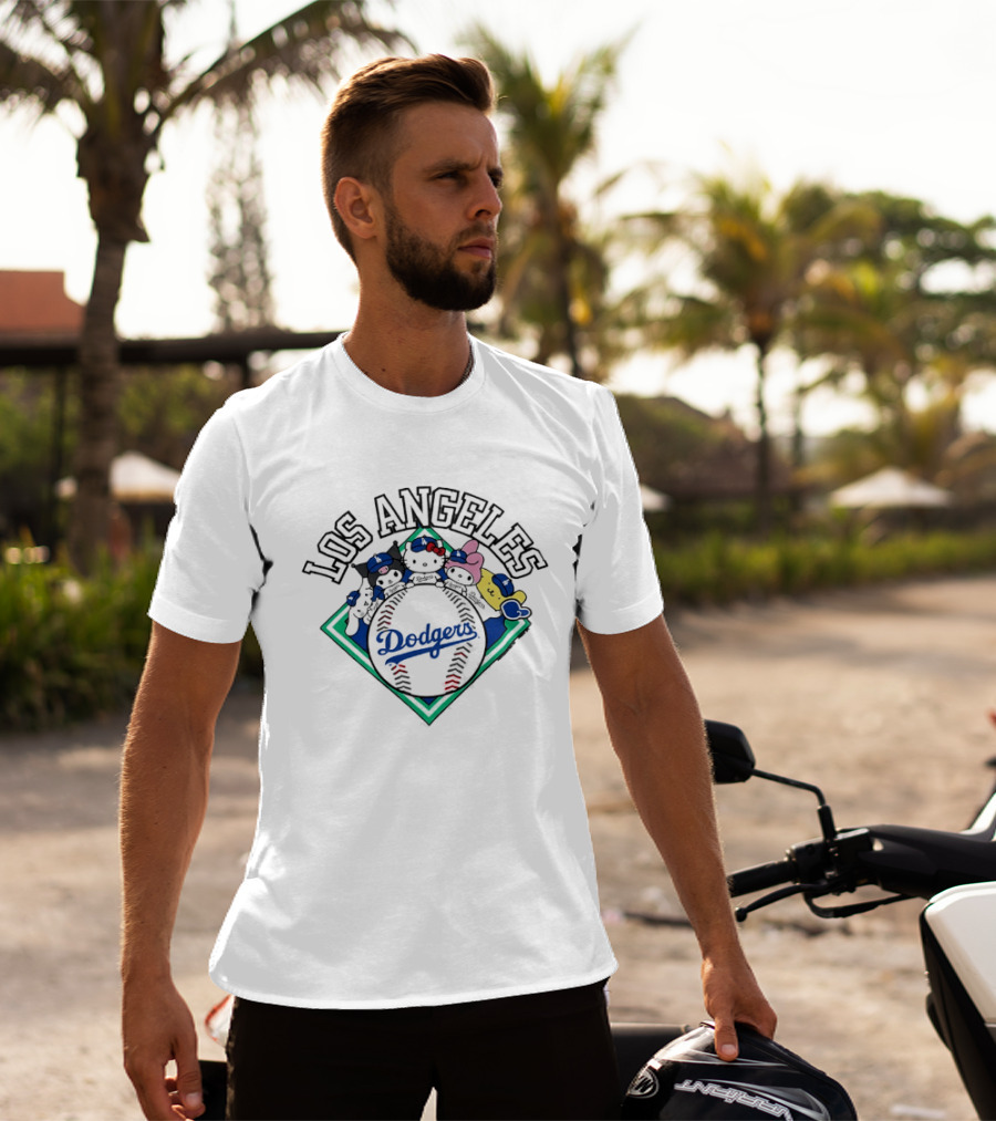 Los Angeles Dodgers Sanrio Baseball Characters T-Shirt